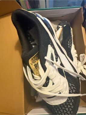 Puma Kids Black White Gold Athletic Sneakers